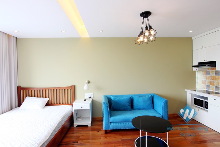 Morden and Brand new Studio with lakeview for rent in Au Co street, Tay Ho district.